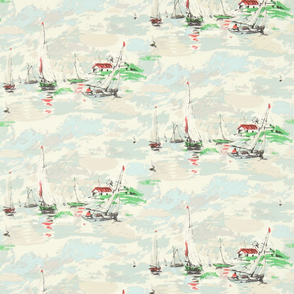 SANDERSON SAIL AWAY VINTAGE PRINT SEA GREEN 224341 DVIN224341