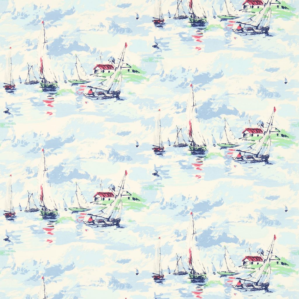 SANDERSON SAIL AWAY VINTAGE PRINT SKY BLUE 224340 DVIN224340