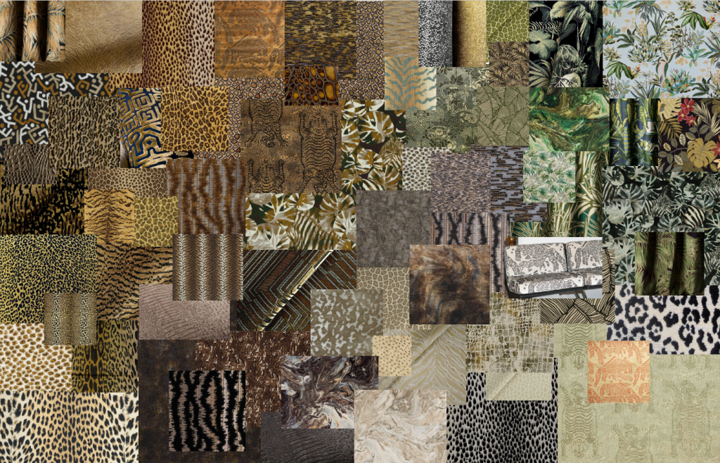 MOODBOARD RECHERCHE MATIERES SAVANE ET JUNGLE