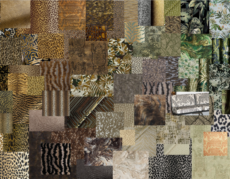 MOODBOARD RECHERCHE MATIERES SAVANE ET JUNGLE