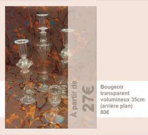 Bougeoir transparent volumineux 35cm Alya Tannous