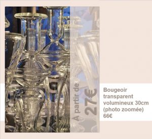 Bougeoir transparent volumineux 30cm Alya Tannous