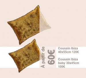 Coussins Elitis Ibiza et Ibiza Baby